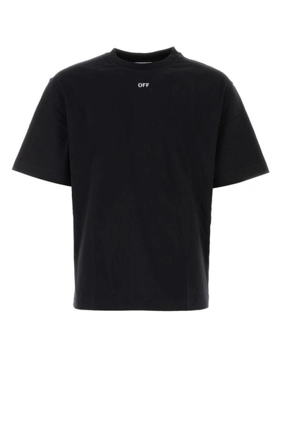 Off-white Black Cotton T-shirt In Black Whit