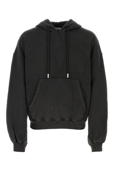 Off-white Off White Man Slate Cotton Oversize Sweatshirt In Black