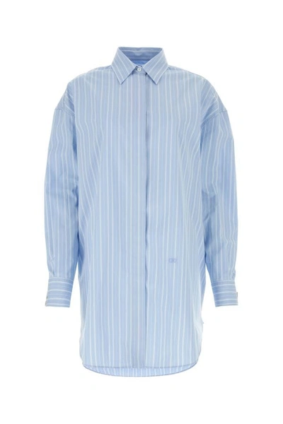 OFF-WHITE OFF WHITE WOMAN EMBROIDERED POPLIN SHIRT DRESS
