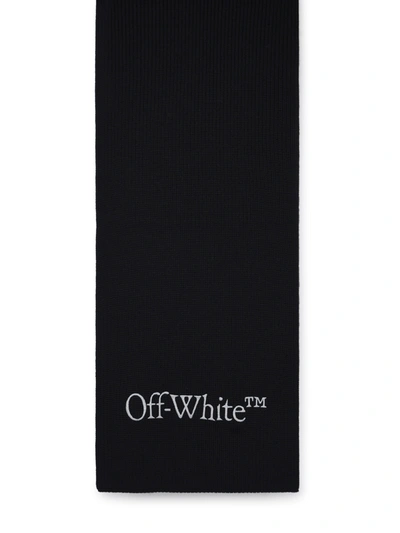 Off-white Men's Bookish Knit Wool Scarf In Black