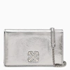 OFF-WHITE OFF-WHITE™ CRACKED METALLIC LEATHER SHOULDER CLUTCH WOMEN