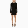 Off-white Draped Black Dress In Black