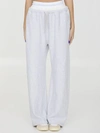 Alexander Wang Wide Leg Sweatpant With Exposed Brief In Grey