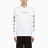 Off-white Off White™ White Long Sleeved T Shirt In Black