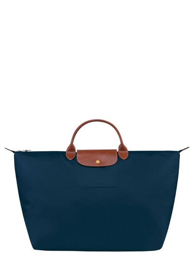 Longchamp Travel Bag S In Blu