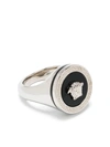 Versace Medusa Logo Detailed Ring In Grey