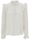 ISABEL MARANT ÉTOILE 'JATEDY' WHITE SHIRT WITH VOLANT IN COTTON BLEND WOMAN