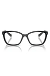 Prada 53mm Rectangular Optical Glasses In Black