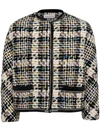 Alexander Mcqueen Hybrid Tweed Cocoon Jacket In Multicolour