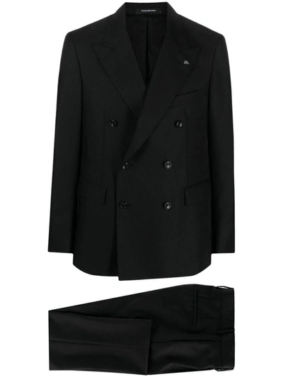 Tagliatore Double Breasted Suit Clothing In Black