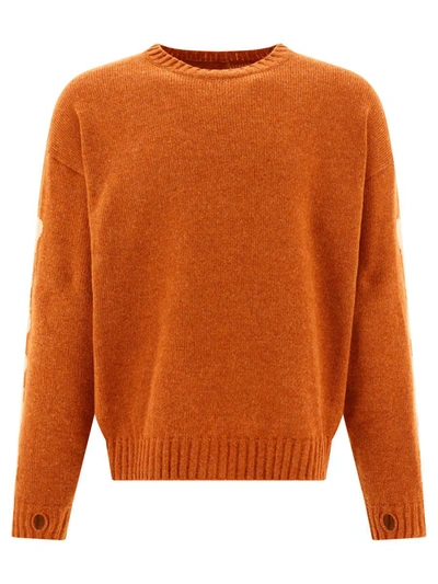 Kapital Intarsia Wool Sweater In Orange