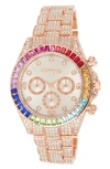 I Touch Crystal Bracelet Watch, 40mm X 47.5mm In Shiny Rose Gold