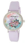 I Touch X Ed Hardy Silicone Strap Watch, 38mm In Matte Light Purple