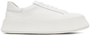 Jil Sander White Leather Platform Low-top Sneakers In 102 Neve