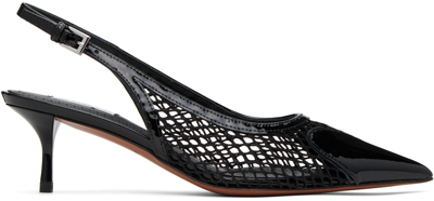 Alaïa Mesh Heart-toe Slingback Pumps In 999 Noir