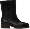 Apc Round Toe Ankle Boots In Lzz Black