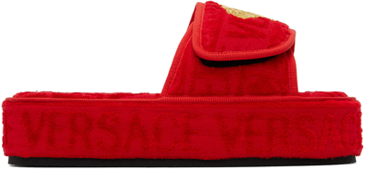 Versace Red Allover Slippers In Z4003 Red