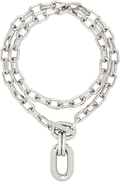 Rabanne Silver Xl Link Necklace In P040 Silver