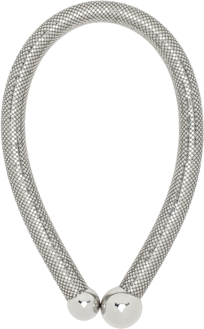 Rabanne Silver Pixel Chain Necklace In P040 Silver