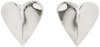 Alaïa Alaia Le Coeur Torn Silver Earrings Women In Metallic