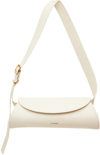 Jil Sander Small Leather Shoulder Bag With Adjustable Handle In 106 Eggshell