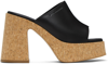 STELLA MCCARTNEY BLACK SKYLA PLATFORM HEELED SANDALS