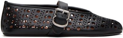 Alaïa Alaia Laser-cut Vienne Ballet Flats In Black Leather
