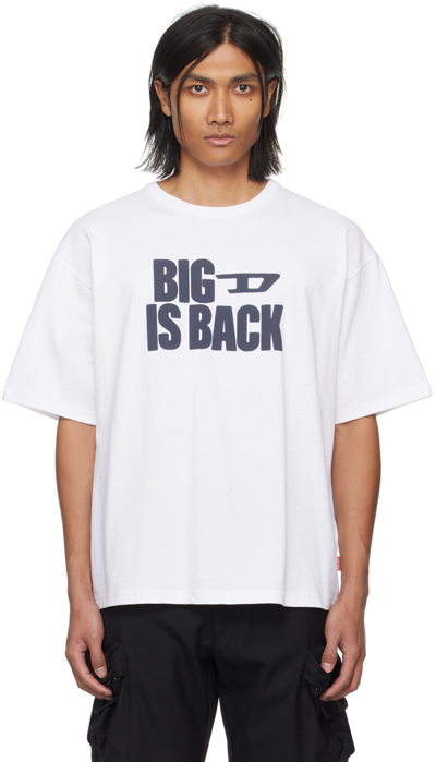 Diesel T-boxt-back Cotton T-shirt In White