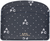 APC NAVY DEMI-LUNE CARD HOLDER