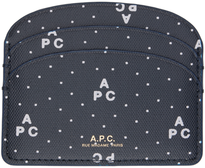 Apc Navy Demi-lune Card Holder In Iak Dark Navy