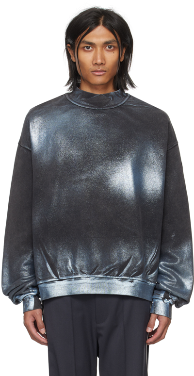 Diesel Faded Metallic Sweatshirt In Black Wash