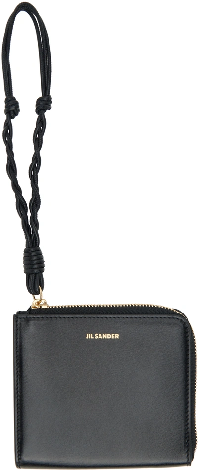 Jil Sander Black Credit Card Coin Pouch In 001 Black