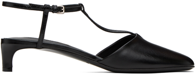 Jil Sander Women's 35mm Leather T-strap Sandals In Black