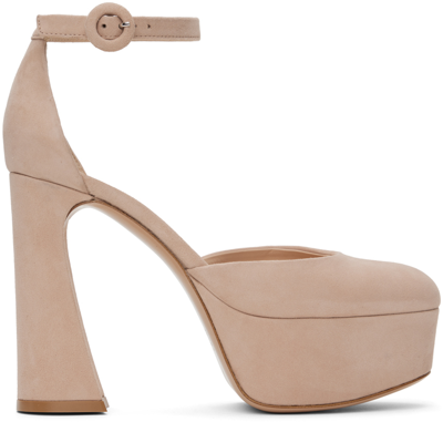Gianvito Rossi Beige Holly D'orsay Heels In Peach