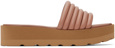 Gianvito Rossi Leather Platform Sandals In Praline