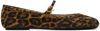 Gianvito Rossi Carla Leopard-print Suede Mary Jane Ballet Flats In Brown