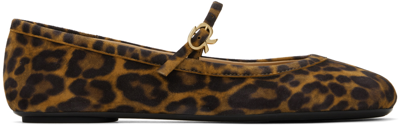 Gianvito Rossi Leopard Mary Jane Ballerina Flats