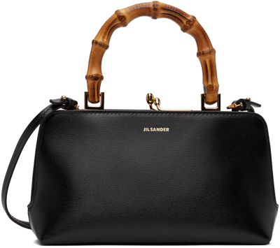 JIL SANDER BLACK GOJI BAMBOO MINI TOP HANDLE BAG
