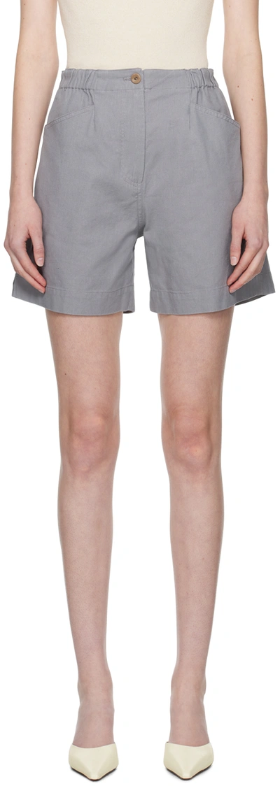 Nothing Written Gray Kika Shorts In Blue Gray