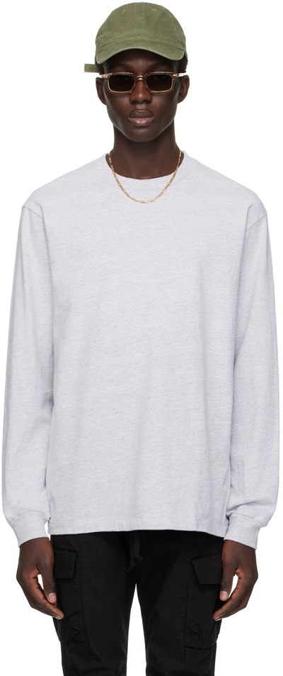 John Elliott Grey University Long Sleeve T-shirt In Organic Grey