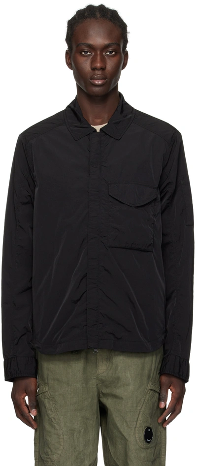 C.p. Company Black Zip Jacket In 999 Black