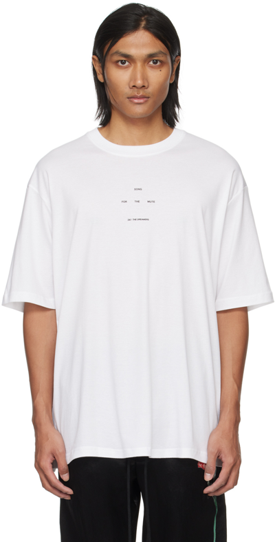 Song For The Mute White Logo Print Cotton T-shirt
