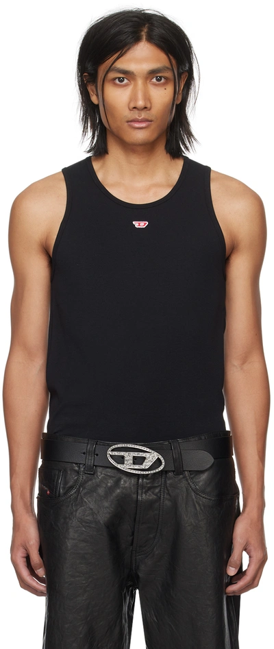 Diesel T-lifty-d Top Black Ribbed Cotton Tank Top - T Lifty D