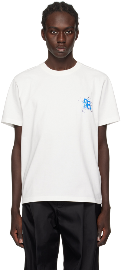 Ader Error White Crystal-cut T-shirt In Off White