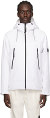 C.p. Company Lens-detail Zip-up Hooded Jacket In Cream
