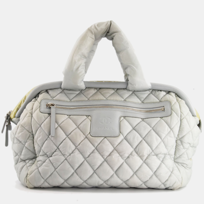 Pre-owned Chanel Cloud Grey Coco Cocoon Tote Bag In Nylon And Cc Detail