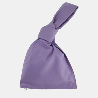 Pre-owned Bottega Veneta Lilac Calfskin Small Twisted Knot Bag In Purple