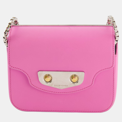 Pre-owned Balenciaga Candy Pink Small Leather Bag With Silver And Gold Hardware