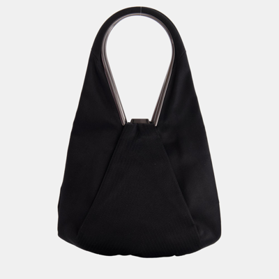 Pre-owned Ferragamo Black Satin Top Handle Bag