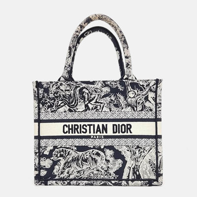 Pre-owned Dior Christian  Book Tote Bag 26 Bag In Navy Blue
